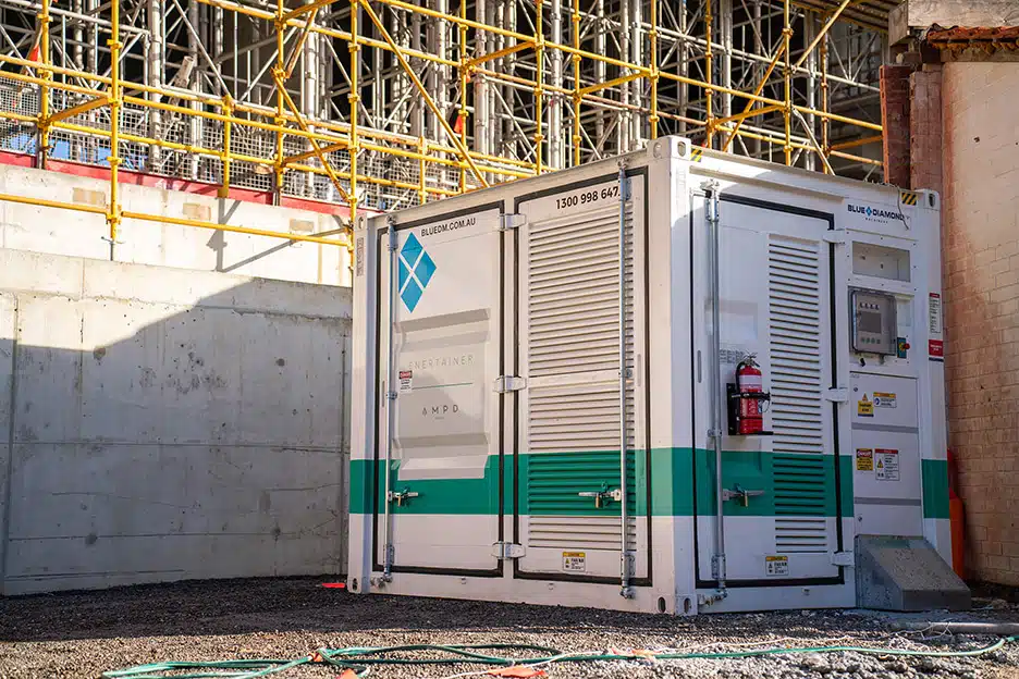 energy storage system on construction site