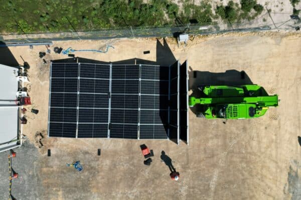 solar panels on mine site