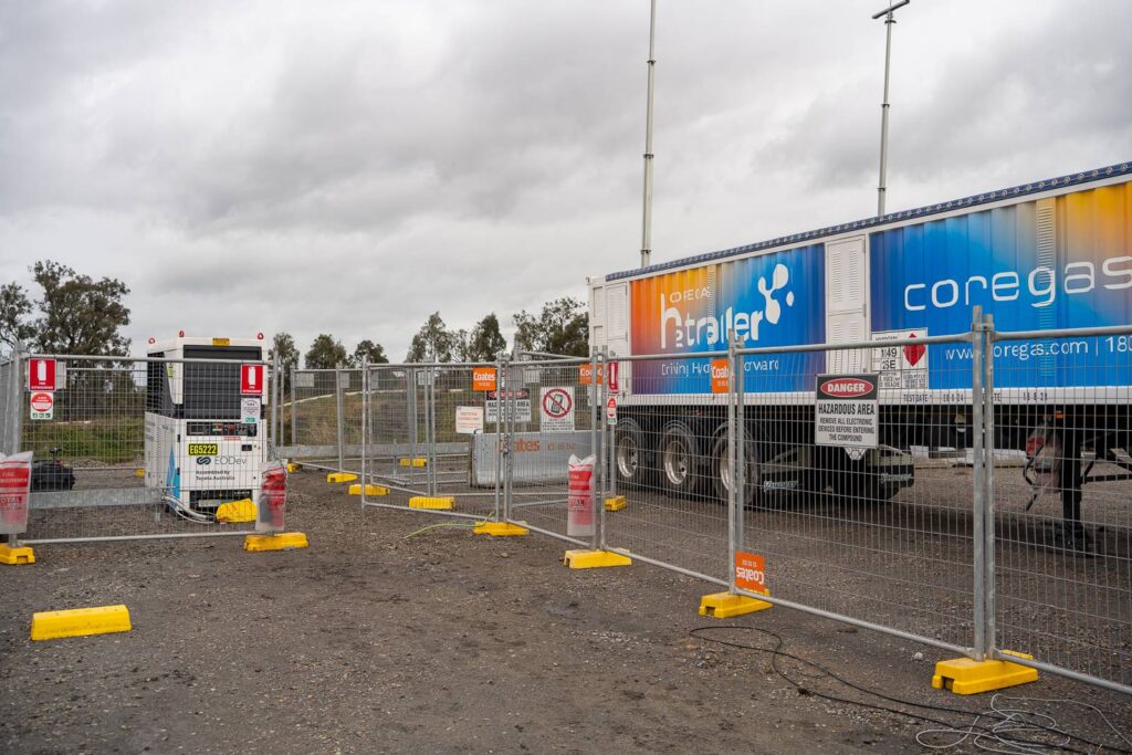 Coregas truck next to hydrogen generator